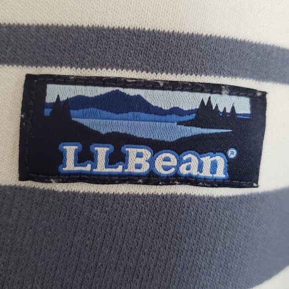L.L. Bean Women's Pullover Top Size Large Gray White Striped - Picture 5 of 6